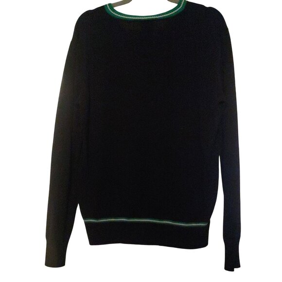 Harry Potter Slytherin Black L-Sleeve Patch Womens V-Neck Pullover M - Picture 2 of 8